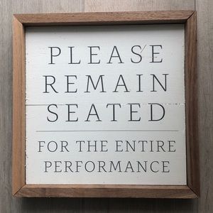 Novelty wood bathroom sign